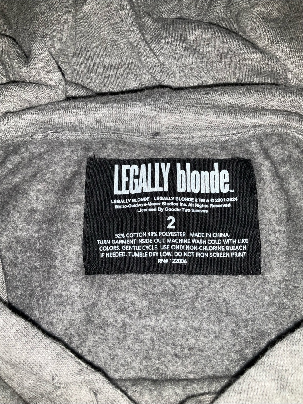 NWT Elle Woods Law Firm Graphic Hoodie Dark Gray with Pink Accent TORRID 2 - Picture 2 of 8